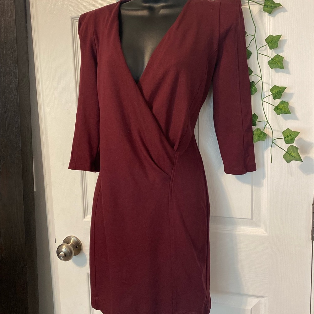 Burgundy sheath French Connection dress with Back zipper